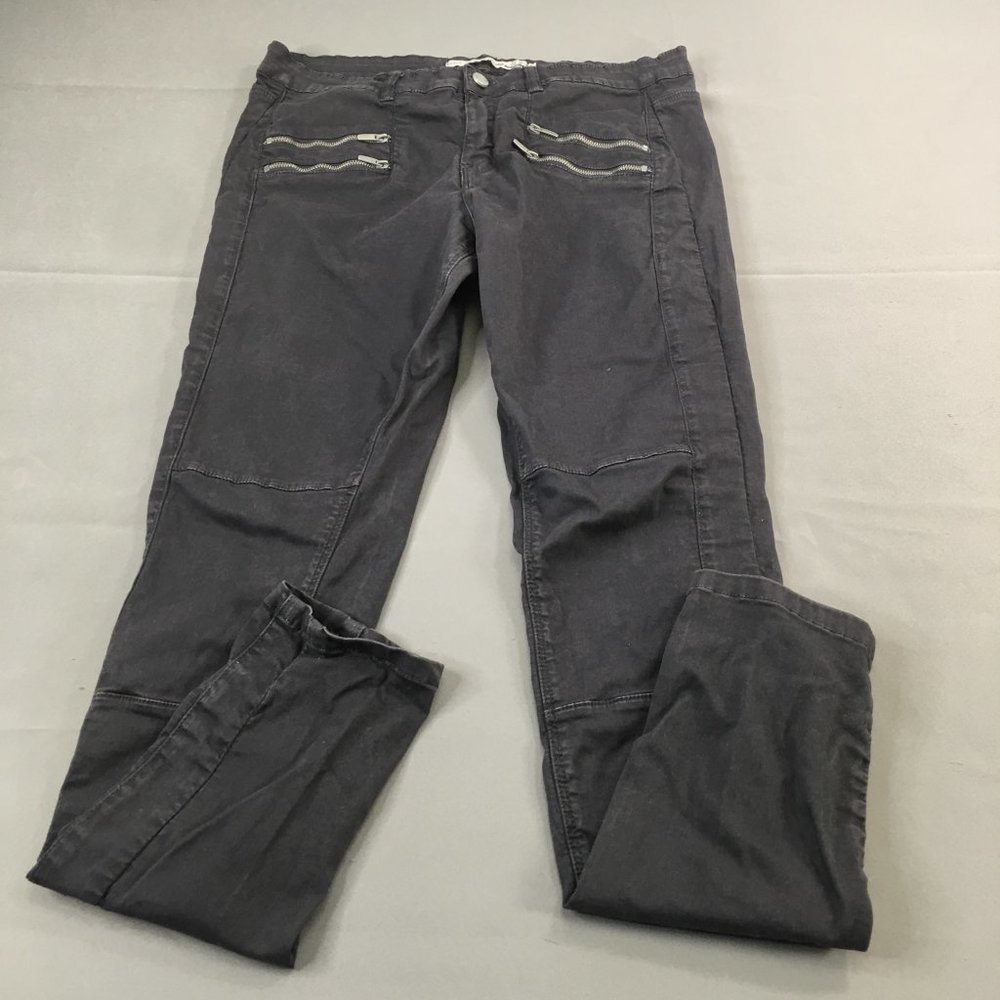 Zara Trafaluc Womens Pants Black 10‎ Mid Rise Stretch Casual Comfort #0506